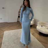 Autumn Fashion Style Long sleeved Rugged Split Irregular Long Dress Women's Dress - Fashionner